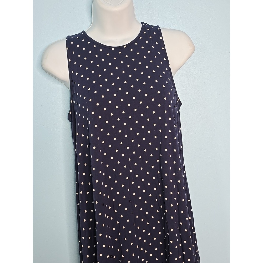 Old Navy Tank Dress Blue & White Polka Dots Sz S Sleeveless Spring Summer Beach